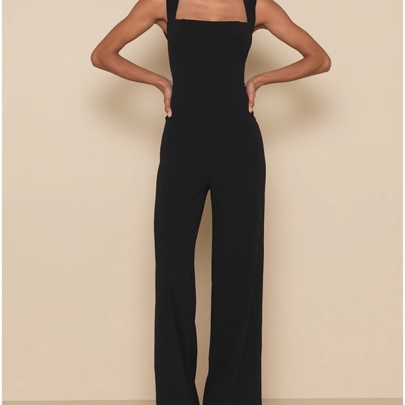 Lulus enticing endeavors black jumpsuit - Picture 2 of 5